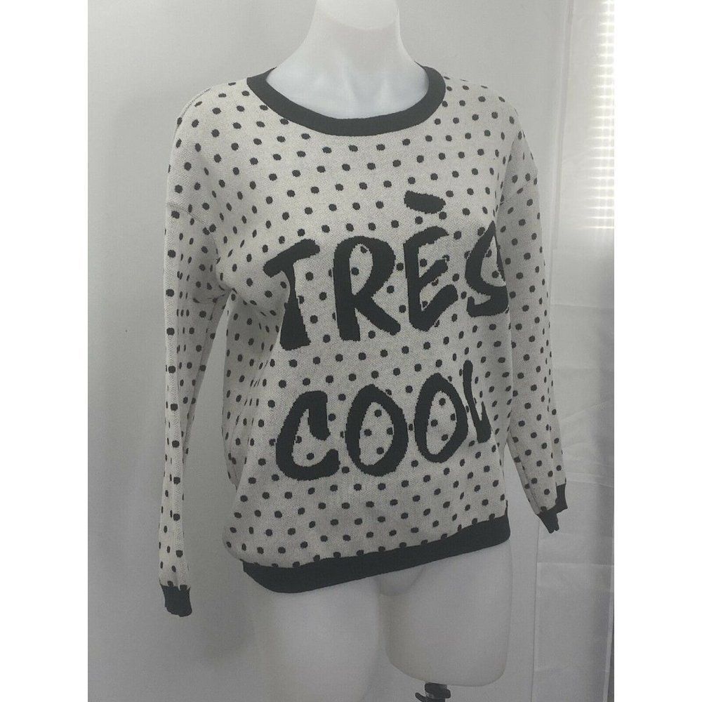 forever 21  Print Polka Dot Sweater Medium Long Sleeve Round Neck